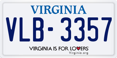 VA license plate VLB3357