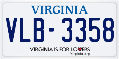 VA license plate VLB3358