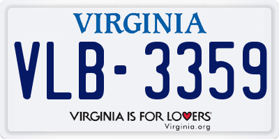 VA license plate VLB3359