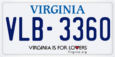 VA license plate VLB3360