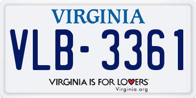 VA license plate VLB3361