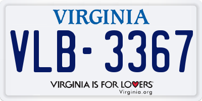 VA license plate VLB3367