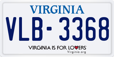 VA license plate VLB3368