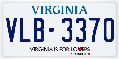 VA license plate VLB3370