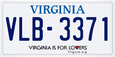 VA license plate VLB3371
