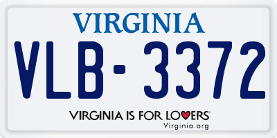 VA license plate VLB3372