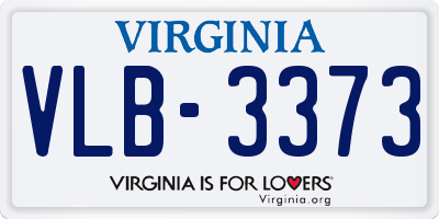 VA license plate VLB3373