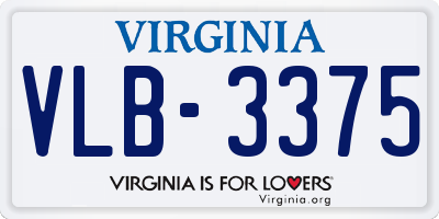VA license plate VLB3375
