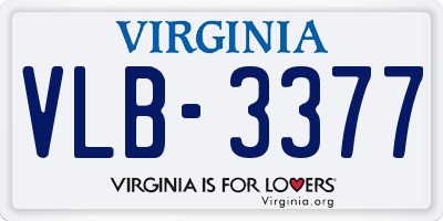 VA license plate VLB3377