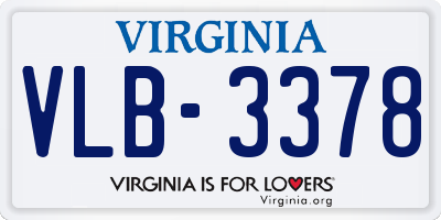 VA license plate VLB3378
