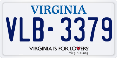 VA license plate VLB3379