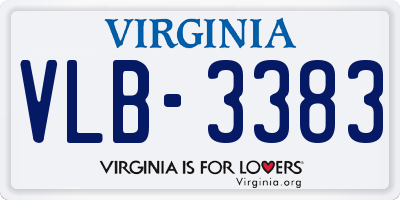 VA license plate VLB3383