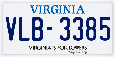 VA license plate VLB3385