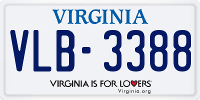 VA license plate VLB3388