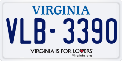 VA license plate VLB3390