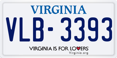 VA license plate VLB3393