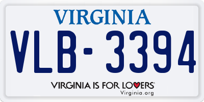 VA license plate VLB3394