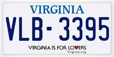 VA license plate VLB3395