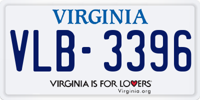 VA license plate VLB3396