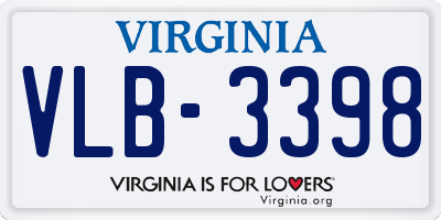 VA license plate VLB3398