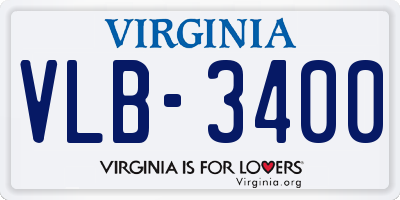 VA license plate VLB3400