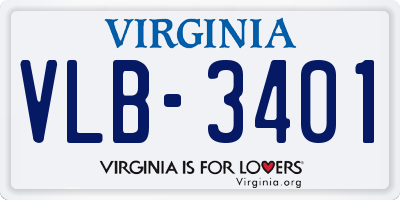 VA license plate VLB3401