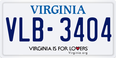 VA license plate VLB3404