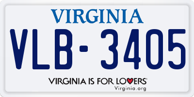 VA license plate VLB3405