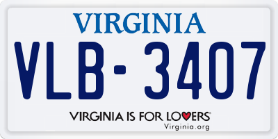VA license plate VLB3407