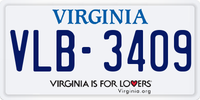 VA license plate VLB3409