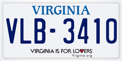 VA license plate VLB3410