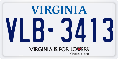 VA license plate VLB3413