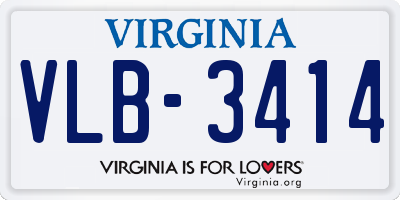 VA license plate VLB3414