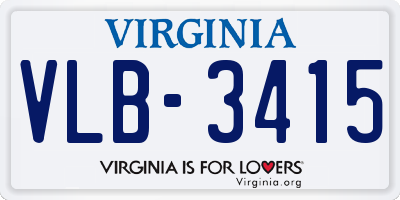 VA license plate VLB3415