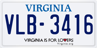VA license plate VLB3416