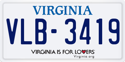 VA license plate VLB3419