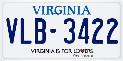VA license plate VLB3422