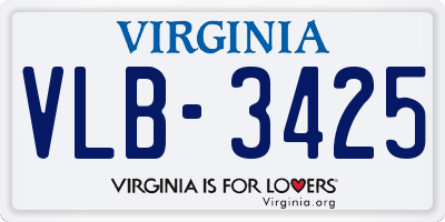 VA license plate VLB3425