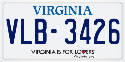 VA license plate VLB3426