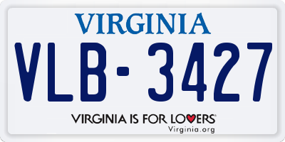 VA license plate VLB3427