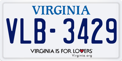 VA license plate VLB3429