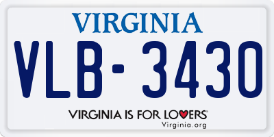 VA license plate VLB3430