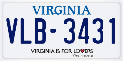 VA license plate VLB3431
