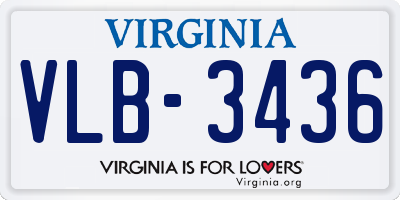 VA license plate VLB3436