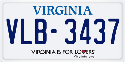 VA license plate VLB3437