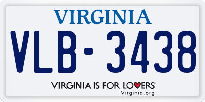 VA license plate VLB3438