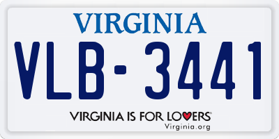VA license plate VLB3441