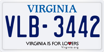 VA license plate VLB3442