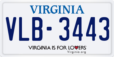 VA license plate VLB3443