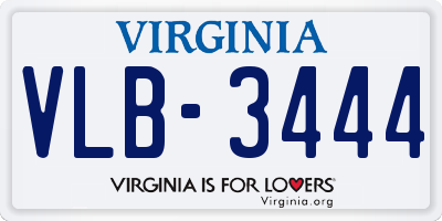 VA license plate VLB3444